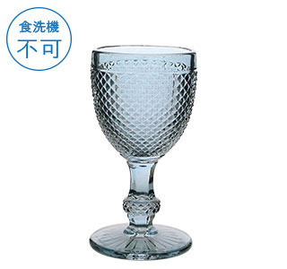 ダイヤ柄ワイングラスS　PGy